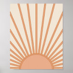 Sun Sunrise Earth Tones Terracotta Retro Sunshine Poster<br><div class="desc">Sun Print – beige and earth tones - Sunshine,  Modern Abstract Geometric Sunrise.</div>