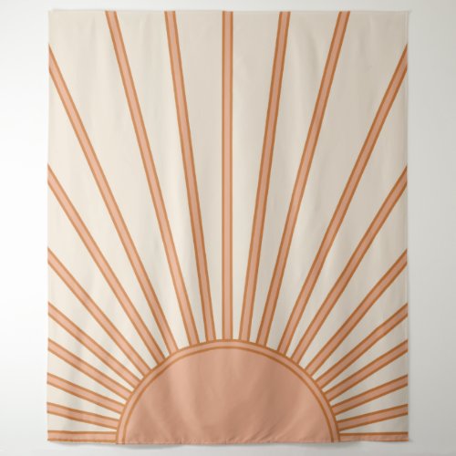 Sun Sunrise Earth Tones Terracotta Retro Sunshine Tapestry