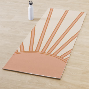 Sun Sunrise Earth Tones Terracotta Retro Sunshine Yoga Mat