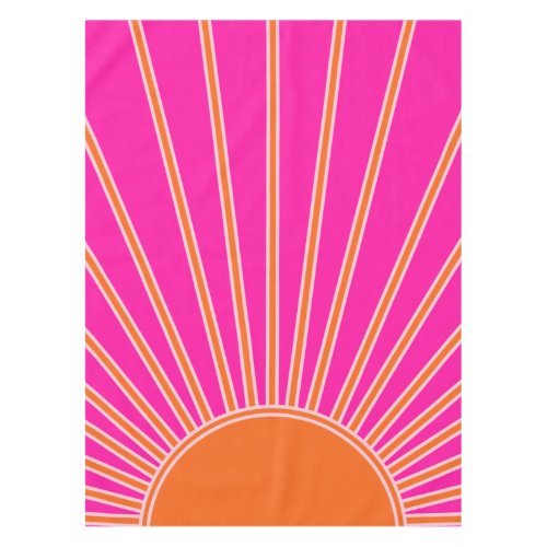 Sun Sunrise Hot Pink And Orange Preppy Sunshine Tablecloth