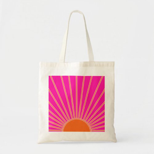 Sun Sunrise Hot Pink And Orange Preppy Sunshine Tote Bag