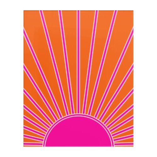 Sun Sunrise Orange And Hot Pink Preppy Sunshine Acrylic Print