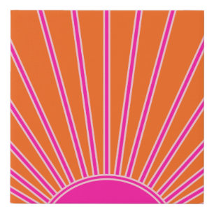 Sun Sunrise Orange And Hot Pink Preppy Sunshine Faux Canvas Print