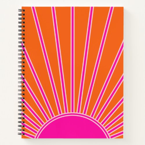 Sun Sunrise Orange And Hot Pink Preppy Sunshine Notebook