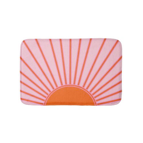 Sun Sunrise Pastel Pink And Orange Sunshine Bath Mat