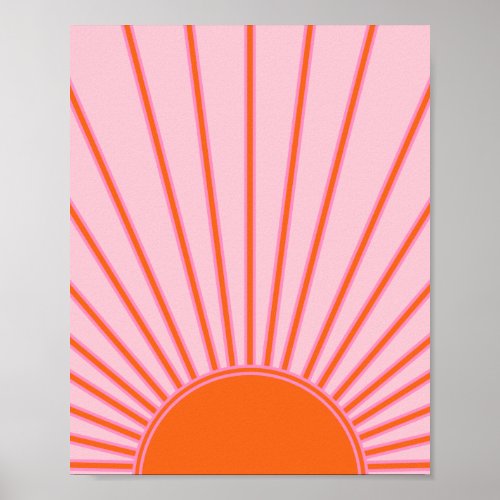 Sun Sunrise Pastel Pink And Orange Sunshine Poster