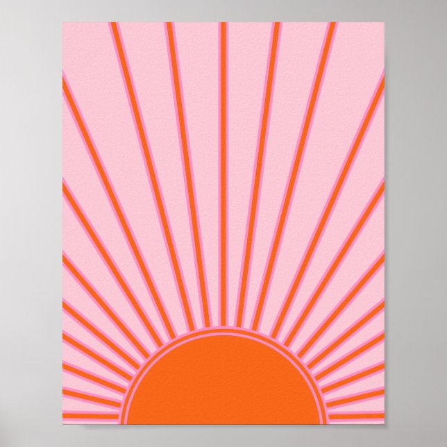 Sun Sunrise Pastel Pink And Orange Sunshine Poster (Front)