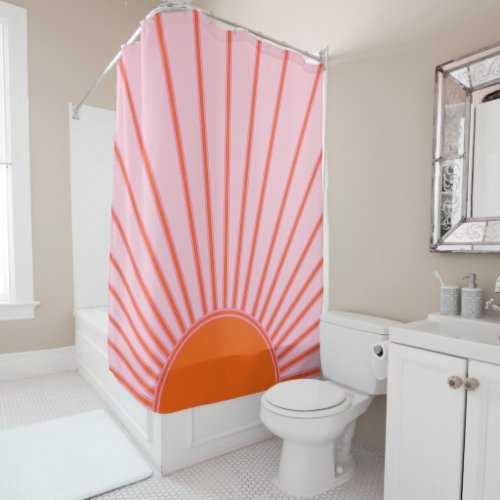 Sun Sunrise Pastel Pink And Orange Sunshine Shower Curtain