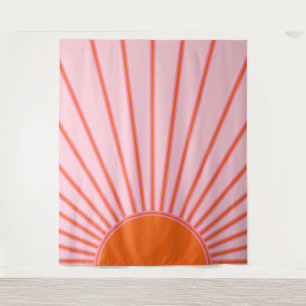 Sun Sunrise Pastel Pink And Orange Sunshine Tapestry
