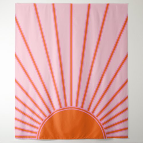Sun Sunrise Pastel Pink And Orange Sunshine Tapestry