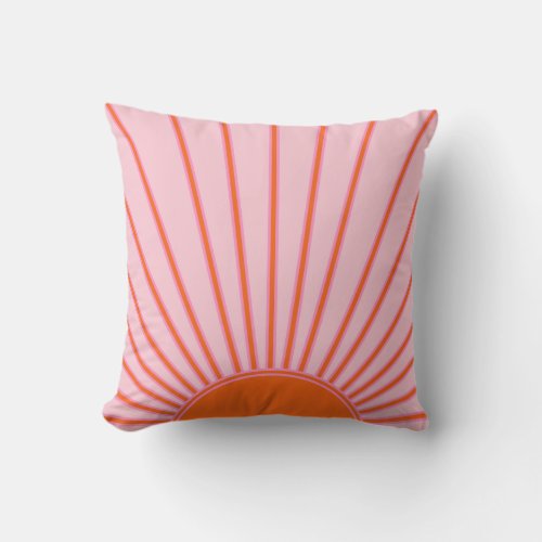 Sun Sunrise Pastel Pink And Orange Sunshine Throw Pillow