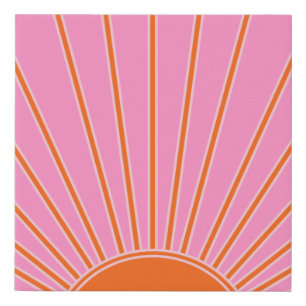 Sun Sunrise Pink And Orange Vintage Boho Sunshine Faux Canvas Print
