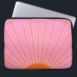 Sun Sunrise Pink And Orange Vintage Boho Sunshine Laptop Sleeve<br><div class="desc">Sun Print – pink and orange - Sunshine,  Modern Abstract Geometric Sunrise.</div>