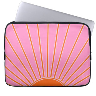 Sun Sunrise Pink And Orange Vintage Boho Sunshine Laptop Sleeve
