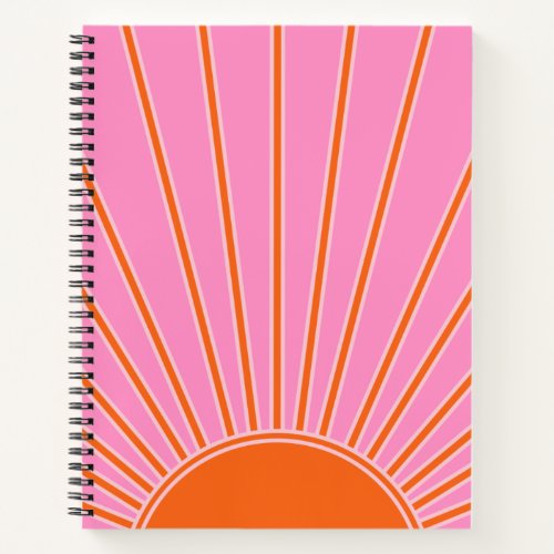 Sun Sunrise Pink And Orange Vintage Boho Sunshine Notebook
