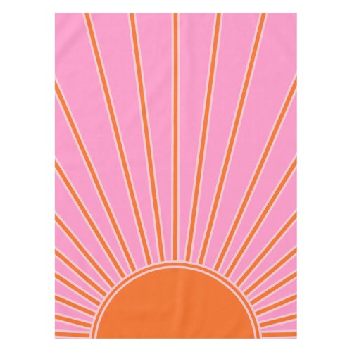 Sun Sunrise Pink And Orange Vintage Boho Sunshine Tablecloth