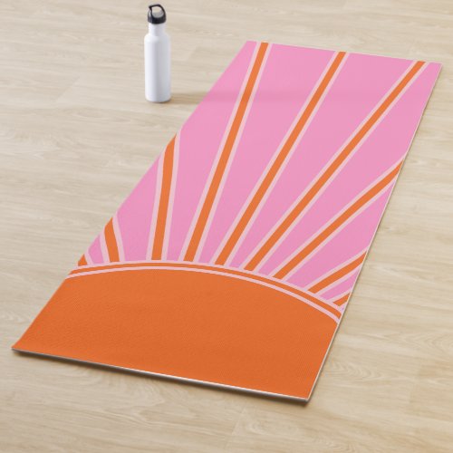 Sun Sunrise Pink And Orange Vintage Boho Sunshine Yoga Mat