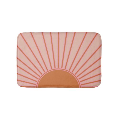 Sun Sunrise Terracotta Earth Tones Sunshine Bath Mat