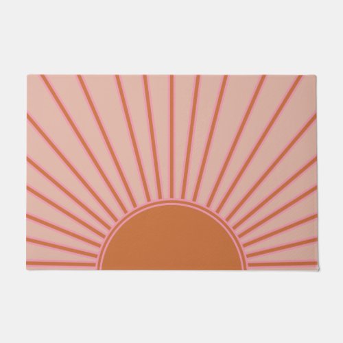 Sun Sunrise Terracotta Earth Tones Sunshine Doormat