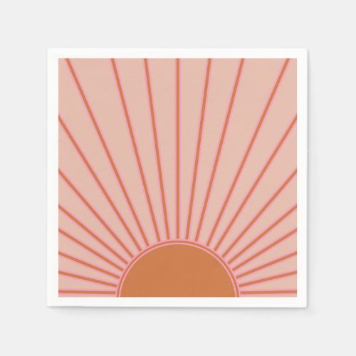 Sun Sunrise Terracotta Earth Tones Sunshine Napkins