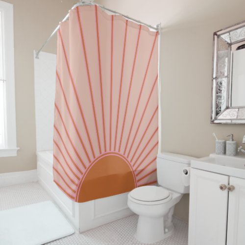 Sun Sunrise Terracotta Earth Tones Sunshine Shower Curtain