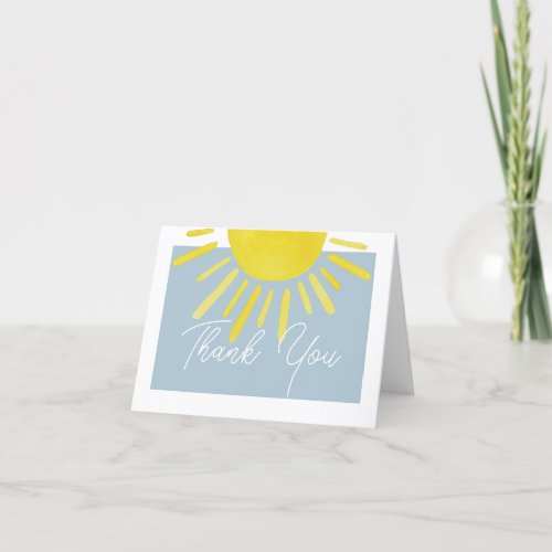 Sun Sunshine Baby Shower Thank You Card