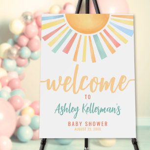 Sun Sunshine Baby Shower Welcome Sign