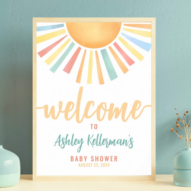 Sun Sunshine Baby Shower Welcome Sign (Sun Sunshine Baby Shower Welcome Sign)