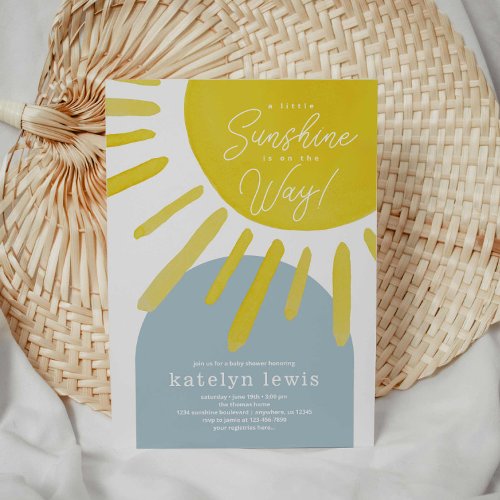 Sun Sunshine Boy Baby Shower Invitation