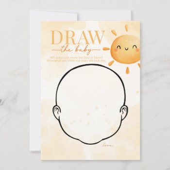Sun Sunshine Draw The Baby Shower Game Invitation by PerfectPrintableCo at Zazzle