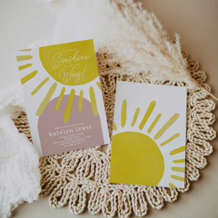 Sun Sunshine Girl Baby Shower Invitation
