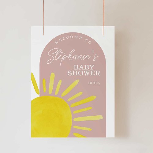 Sun Sunshine Girl Baby Shower Welcome Sign