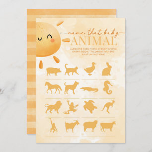 Sun Sunshine Name that Baby Animal Shower Game Invitation
