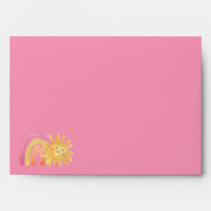 Sun Sunshine Rainbow With Pink Orange Gradient E Envelope