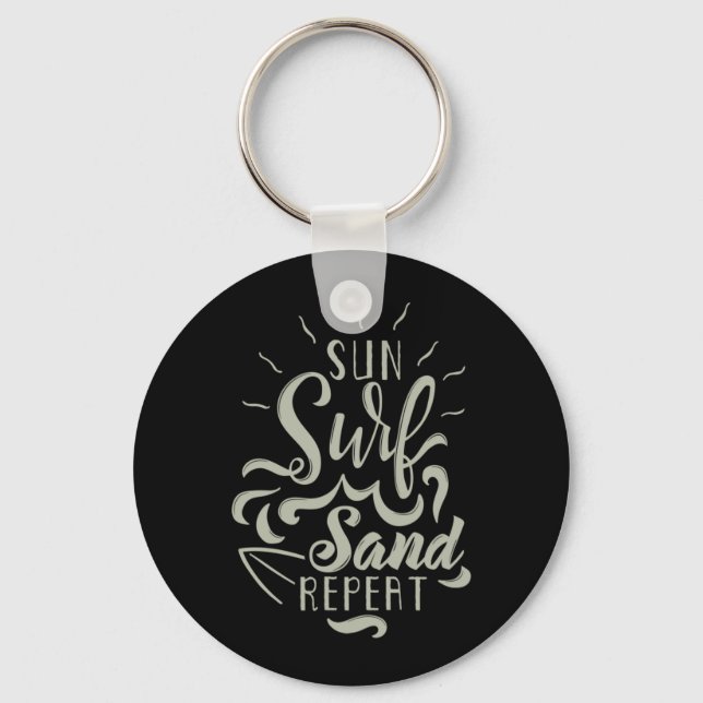 Sun Surf Sand Repeat Keychain (Front)