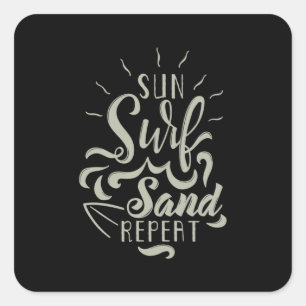 Sun Surf Sand Repeat Square Sticker