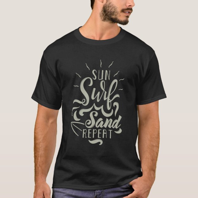 Sun Surf Sand Repeat T-Shirt (Front)