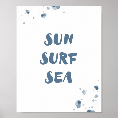 Sun Surf Sea Poster