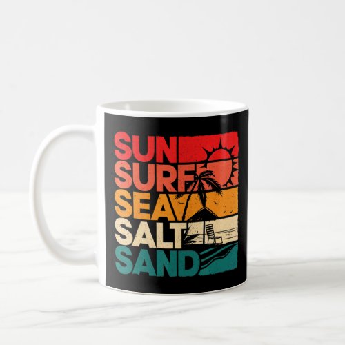 Sun Surf Sea Salt Sand Vintage Beach Sunset  Coffee Mug