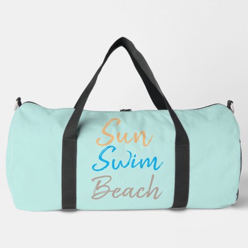 Sun Swim Beach Minimal Print  Duffle Bag