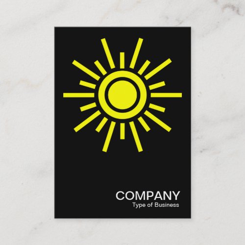 Sun Symbol 02 _ Yellow on Black Business Card