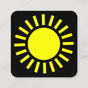 Sun Symbol 02 - Yellow on Black Square Business Card