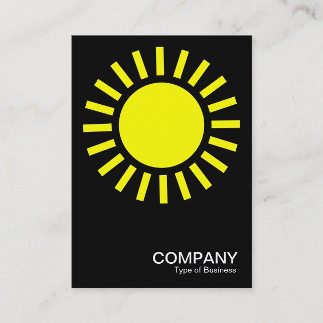 Sun Symbol - Yellow on Black Business Card (Front)