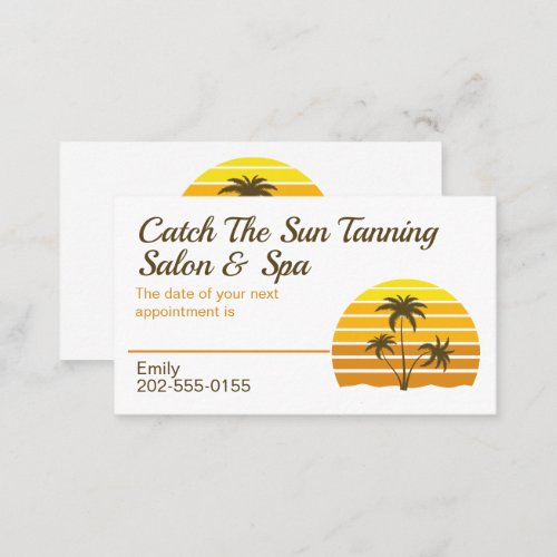 Sun Tanning Spray Tan Appointment Business Card