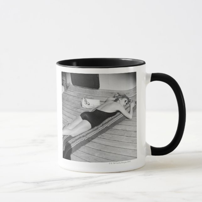 Sun Tanning Woman Mug (Right)