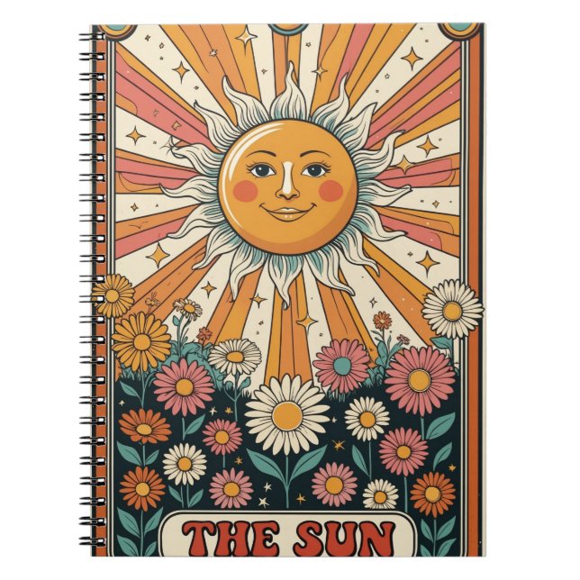 Sun Tarot Notebook, Boho Sun Journal (Front)