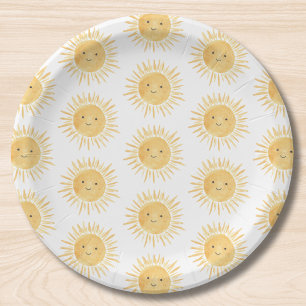 Sun-themed Baby Shower Paper Plates