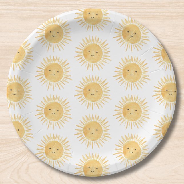 Sun-themed Baby Shower Paper Plates (Creator Uploaded)