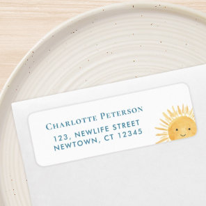 Sun-Themed Baby Shower Return Address Label