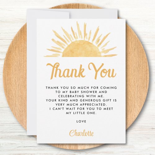 Sun_Themed Baby Shower Thank You